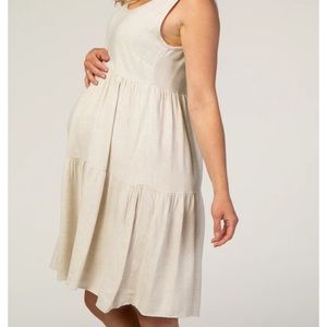 Pinkblush Tiered Linen maternity dress